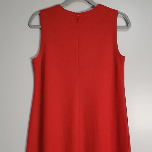 Eileen Fisher 100% Wool Lantern Dress XXS/XS Sleeveless Red Orange Quiet Luxury - Picture 5 of 11